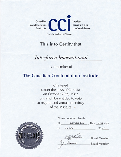 Canadian Condominium Institute: Approved service vendor: